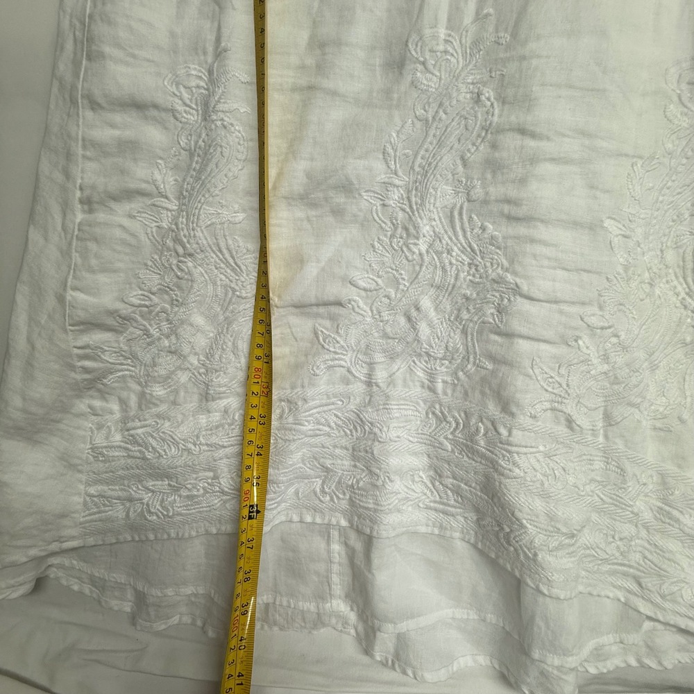 Pure Jill Elements White Linen Embroidered Sleeveless Tunic Dress Medium Coastal - Picture 13 of 15